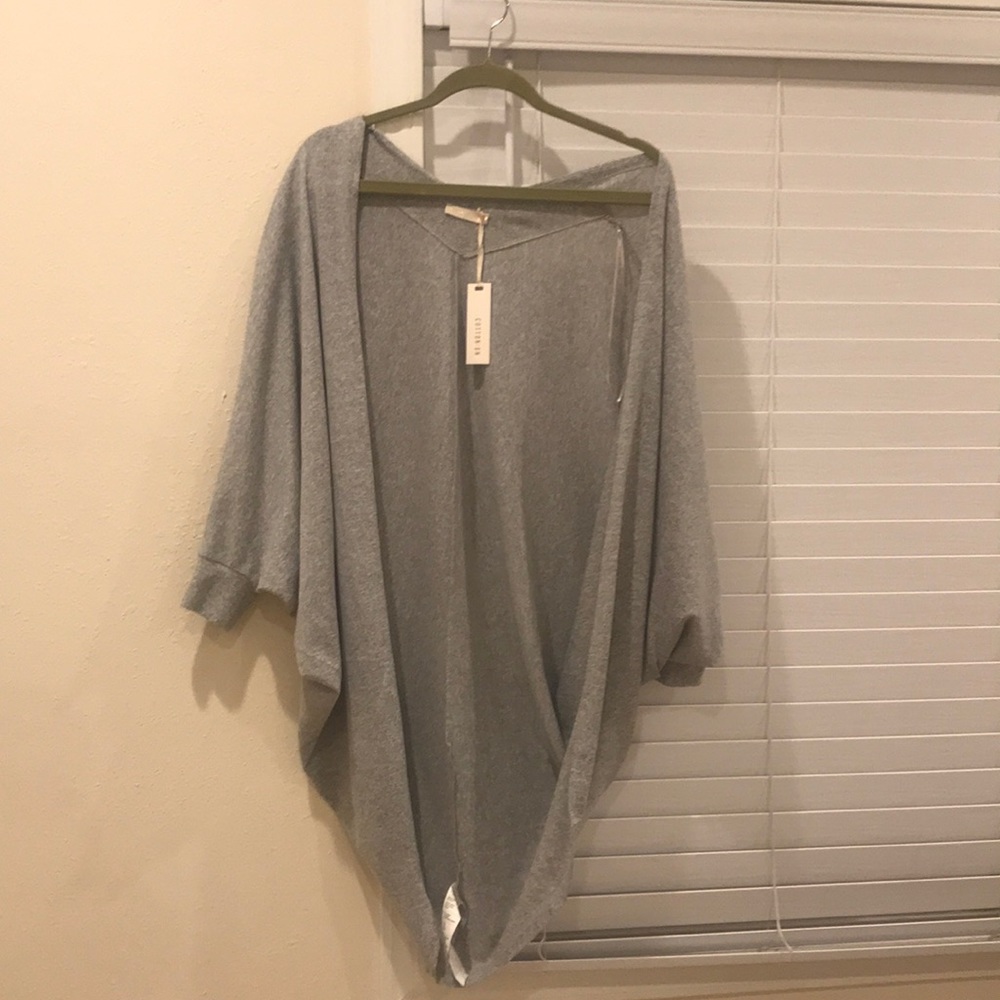 Gray Oversized Cardigan